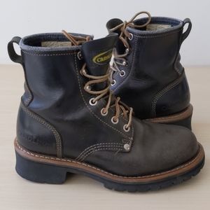 Carolina Ankle Work Boots Dark Brown Leather 7